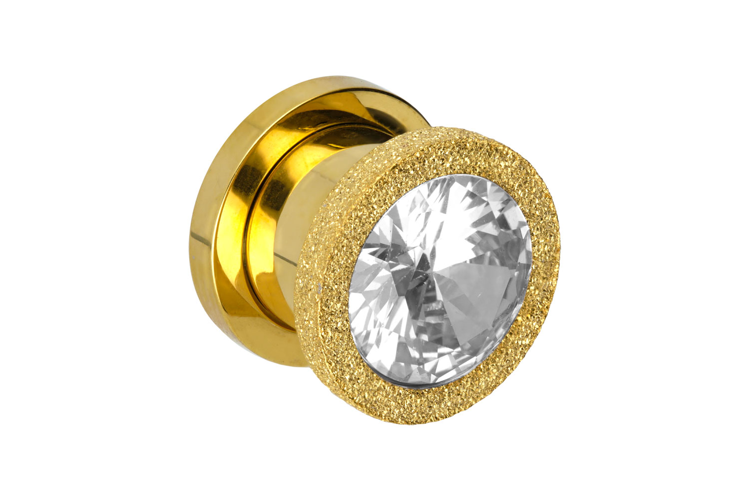 Chirurgenstahl Plug GROSSER KRISTALL + DIAMANTOPTIK ++SALE++ von Piercingline